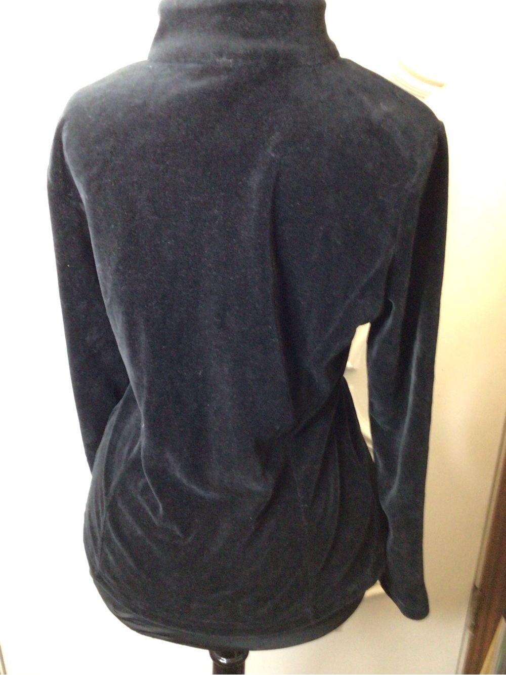 Boston Proper Black Velour Zip Up with Gold Embroidery Size M - Picture 4 of 8